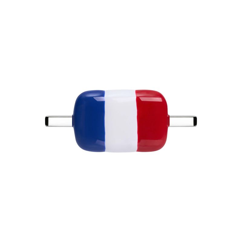 Charm drapeau français clipsé sur un bracelet WHOOP