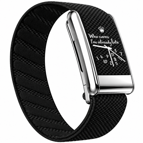 Bracelet Already Late SuperKnit pour WHOOP 5.0 — Black, boucle acier